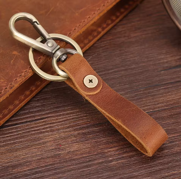 Leather Hoop Keychain