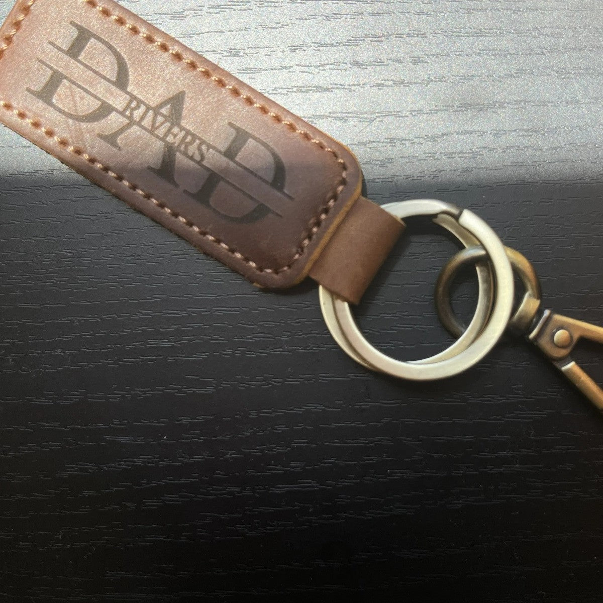 Leather Rectangle Keychain