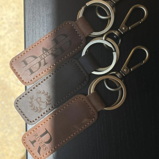 Leather Rectangle Keychain