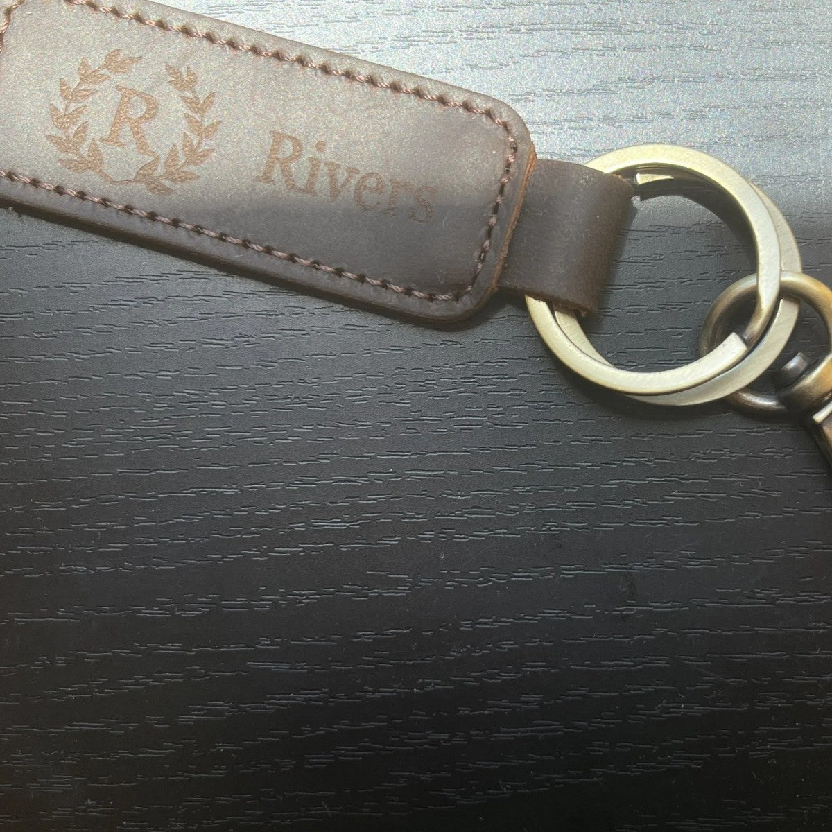 Leather Rectangle Keychain