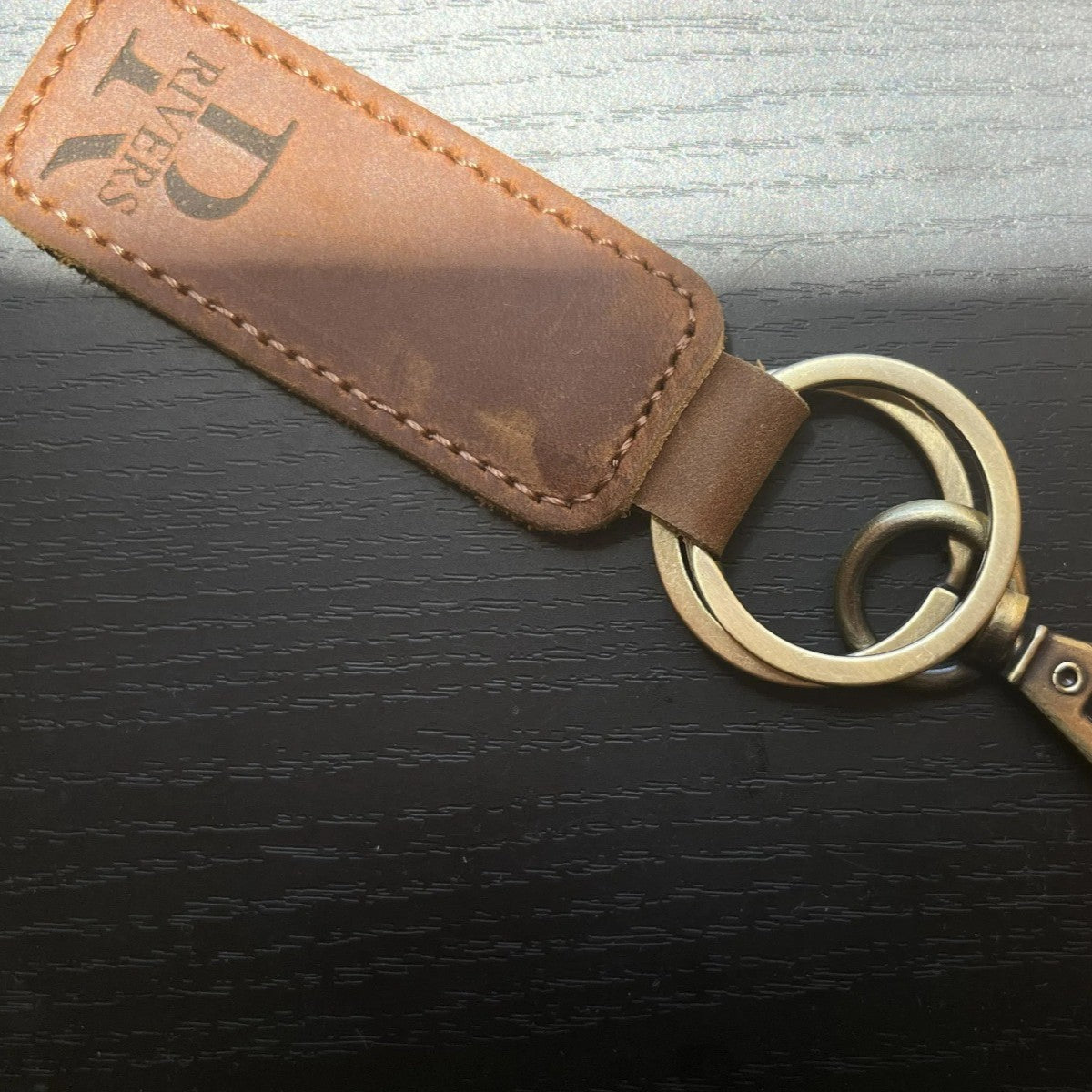 Leather Rectangle Keychain