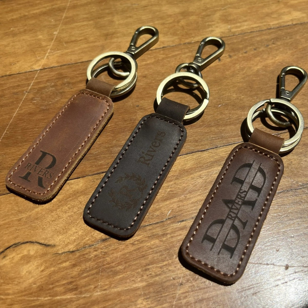 Leather Rectangle Keychain