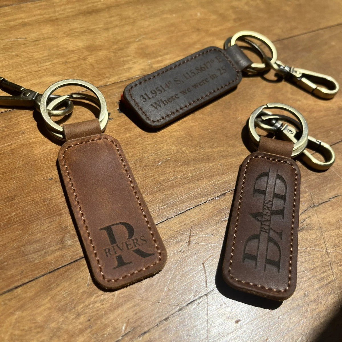 Leather Rectangle Keychain