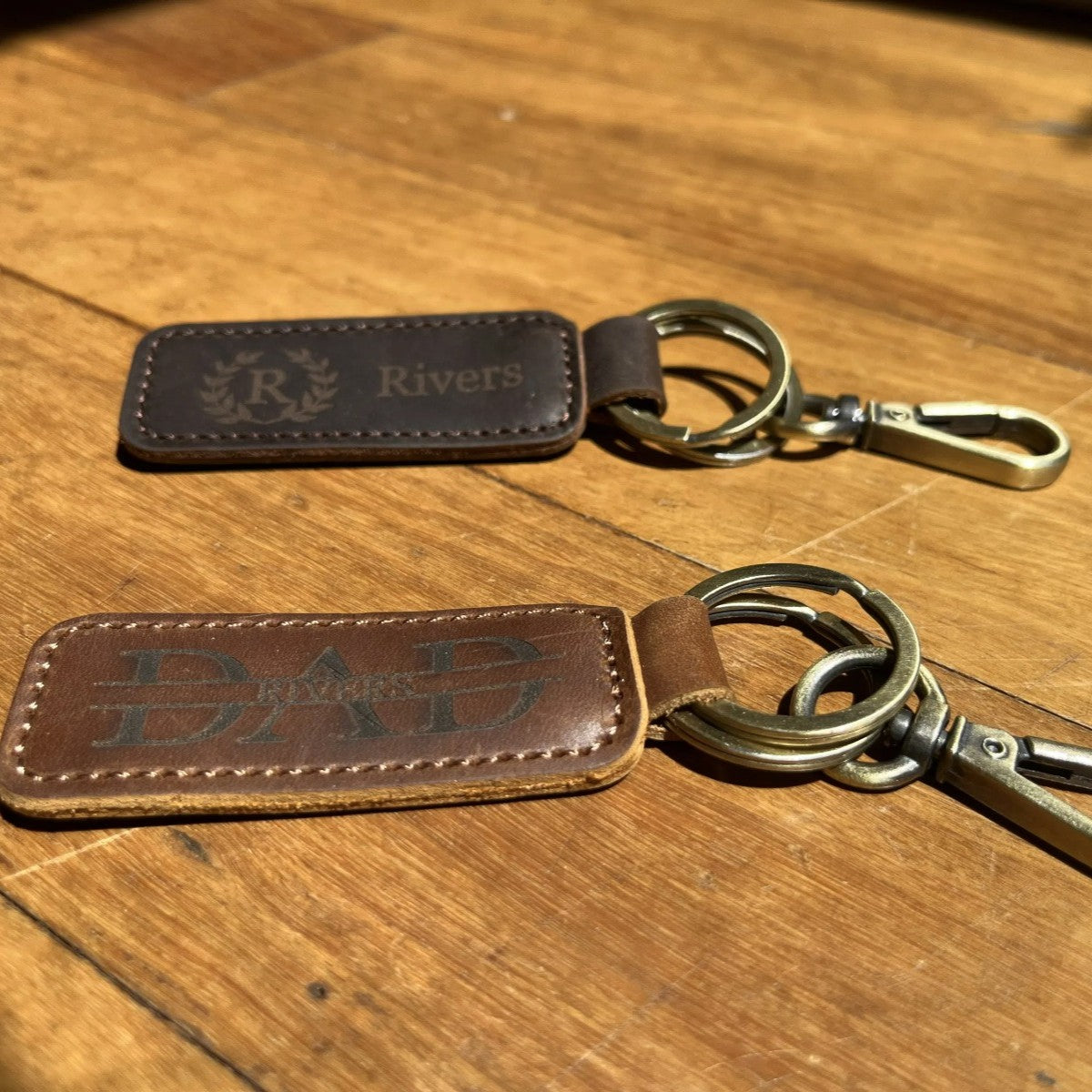 Leather Rectangle Keychain