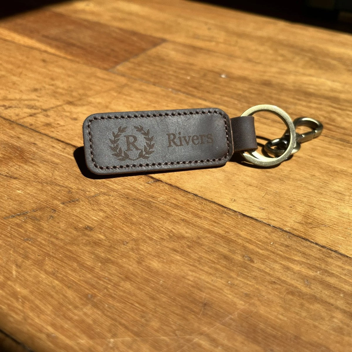 Leather Rectangle Keychain